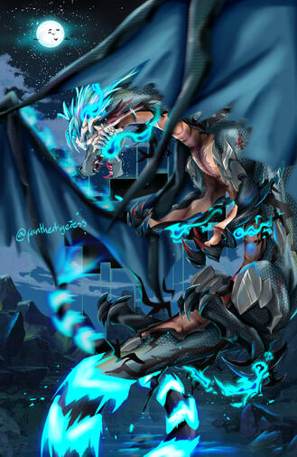 Grimmjow Jaegerjaquez [as a dragon] (Bleach)