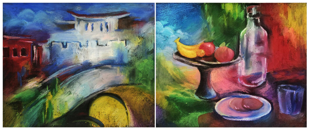 Oil Pastel on Sandpaper