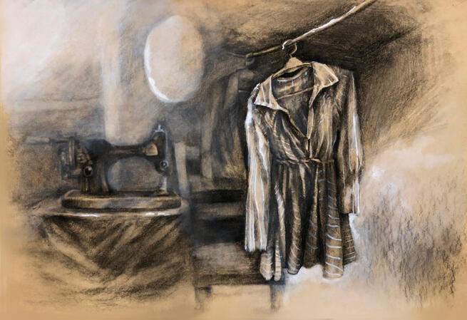 Charcoal & Gouache